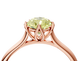 Rose gold Fancy Yellow Pear  Solitaire Cathedral Diamond Ring with Six-Prong Setting_21