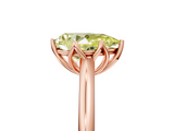 Rose gold Fancy Yellow Pear  Solitaire Cathedral Diamond Ring with Six-Prong Setting_22