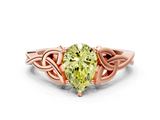 Rose gold Fancy Yellow Pear  Solitaire Celtic Knot Engagement Ring with Four-Prong Setting_62