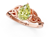 Rose gold Fancy Yellow Pear  Solitaire Celtic Knot Engagement Ring with Four-Prong Setting_63