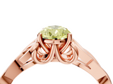 Rose gold Fancy Yellow Pear  Solitaire Celtic Knot Engagement Ring with Four-Prong Setting_66