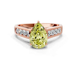 Rose gold Fancy Yellow Pear  Solitaire Channel-Set Diamond Engagement Ring with Four-Prong Setting_32