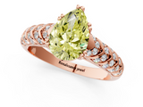 Rose gold Fancy Yellow Pear  Solitaire Chevron Pave Diamond Engagement Ring with Six-Prong Setting_4