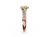 Rose gold Fancy Yellow Pear  Solitaire Chevron Pave Diamond Engagement Ring with Six-Prong Setting_5