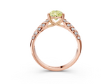 Rose gold Fancy Yellow Pear  Solitaire Chevron Pave Diamond Engagement Ring with Six-Prong Setting_6
