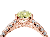 Rose gold Fancy Yellow Pear  Solitaire Chevron Pave Diamond Engagement Ring with Six-Prong Setting_7