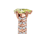 Rose gold Fancy Yellow Pear  Solitaire Chevron Pave Diamond Engagement Ring with Six-Prong Setting_8