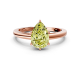 Rose gold Fancy Yellow Pear  Solitaire Diamond Engagement Ring with Four-Prong Setting on a Classic Band_3