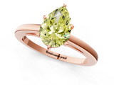 Rose gold Fancy Yellow Pear  Solitaire Diamond Engagement Ring with Four-Prong Setting on a Classic Band_4