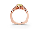 Rose gold Fancy Yellow Pear  Solitaire Diamond Engagement Ring with Pave Band and Four-Prong Setting 3