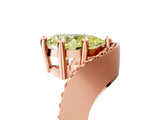 Rose gold Fancy Yellow Pear  Solitaire Diamond Engagement Ring with Pave Band and Four-Prong Setting 5