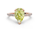 Rose gold Fancy Yellow Pear  Solitaire Diamond Engagement Ring with Pave Band and Six-Prong Setting_20