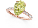 Rose gold Fancy Yellow Pear  Solitaire Diamond Engagement Ring with Pave Band and Six-Prong Setting_21