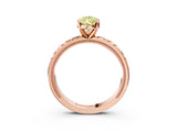 Rose gold Fancy Yellow Pear  Solitaire Diamond Engagement Ring with XO Engraved Band and Four-Prong Setting 4