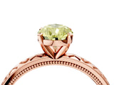 Rose gold Fancy Yellow Pear  Solitaire Diamond Engagement Ring with XO Engraved Band and Four-Prong Setting 5