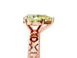 Rose gold Fancy Yellow Pear  Solitaire Diamond Engagement Ring with XO Engraved Band and Four-Prong Setting