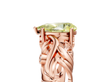 Rose gold Fancy Yellow Pear  Solitaire Diamond Leaf Vine Band with Prong Setting_49