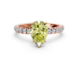 Rose gold Fancy Yellow Pear  Solitaire Diamond Pavé Band with Four-Prong Setting_42