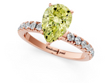 Rose gold Fancy Yellow Pear  Solitaire Diamond Pavé Band with Four-Prong Setting_43
