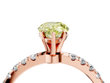 Rose gold Fancy Yellow Pear  Solitaire Diamond Pavé Band with Four-Prong Setting_46