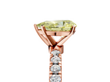 Rose gold Fancy Yellow Pear  Solitaire Diamond Pavé Band with Four-Prong Setting_47
