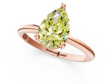 Rose gold Fancy Yellow Pear  Solitaire Diamond Ring with 4-Prong Setting on a Classic Band_4