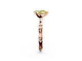 Rose gold Fancy Yellow Pear  Solitaire Diamond Ring with Bamboo Band and Four-Prong Setting_58
