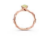Rose gold Fancy Yellow Pear  Solitaire Diamond Ring with Bamboo Band and Four-Prong Setting_59
