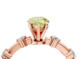 Rose gold Fancy Yellow Pear  Solitaire Diamond Ring with Bezel Set Side Stones and Prong Setting_7