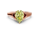 Rose gold Fancy Yellow Pear  Solitaire Diamond Ring with Cathedral Band and Four-Prong Setting_66