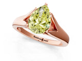 Rose gold Fancy Yellow Pear  Solitaire Diamond Ring with Cathedral Band and Four-Prong Setting_67