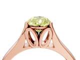 Rose gold Fancy Yellow Pear  Solitaire Diamond Ring with Cathedral Band and Four-Prong Setting_70