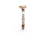 Rose gold Fancy Yellow Pear  Solitaire Diamond Ring with Channel-Set Baguette Band and Four-Prong Setting_82
