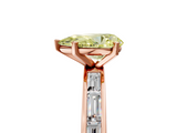 Rose gold Fancy Yellow Pear  Solitaire Diamond Ring with Channel-Set Baguette Band and Four-Prong Setting_85
