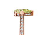 Rose gold Fancy Yellow Pear  Solitaire Diamond Ring with Channel Set Band and Bezel Prong Setting_66
