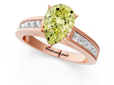 Rose gold Fancy Yellow Pear  Solitaire Diamond Ring with Channel-Set Band and Four-Prong Setting_4