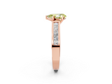 Rose gold Fancy Yellow Pear  Solitaire Diamond Ring with Channel-Set Band and Four-Prong Setting_5