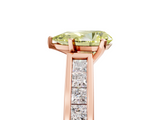 Rose gold Fancy Yellow Pear  Solitaire Diamond Ring with Channel-Set Band and Four-Prong Setting_8