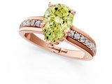 Rose gold Fancy Yellow Pear  Solitaire Diamond Ring with Channel Set Band and Six-Prong Setting_49