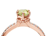 Rose gold Fancy Yellow Pear  Solitaire Diamond Ring with Channel Set Band and Six-Prong Setting_52