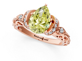 Rose gold Fancy Yellow Pear  Solitaire Diamond Ring with Filigree Band and Four-Prong Setting_65