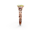 Rose gold Fancy Yellow Pear  Solitaire Diamond Ring with Filigree Band and Four-Prong Setting_66