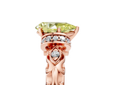 Rose gold Fancy Yellow Pear  Solitaire Diamond Ring with Filigree Band and Four-Prong Setting_69