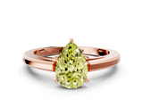 Rose gold Fancy Yellow Pear  Solitaire Diamond Ring with Four-Prong Setting and Classic Band_3