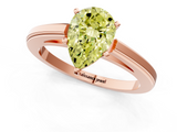 Rose gold Fancy Yellow Pear  Solitaire Diamond Ring with Four-Prong Setting and Classic Band_4