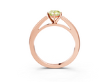 Rose gold Fancy Yellow Pear  Solitaire Diamond Ring with Four-Prong Setting and Classic Band_6