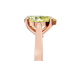 Rose gold Fancy Yellow Pear  Solitaire Diamond Ring with Four-Prong Setting and Tapered Band
