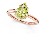 Rose gold Fancy Yellow Pear  Solitaire Diamond Ring with Four-Prong Setting on a Plain Band_21