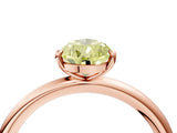 Rose gold Fancy Yellow Pear  Solitaire Diamond Ring with Four-Prong Setting on a Plain Band_24