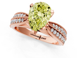 Rose gold Fancy Yellow Pear  Solitaire Diamond Ring with Milgrain Pavé Band and Four-Prong Setting_38